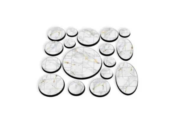 White Marble Instabases Round 25Mm (10 Pc.)