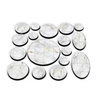 White Marble Instabases Round 32Mm (10 Pc.)