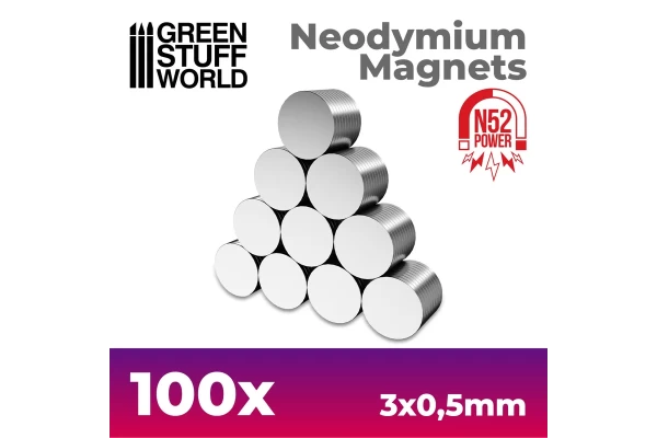 Neodymium Magnets 3X0'5Mm - 100 Units (N52)