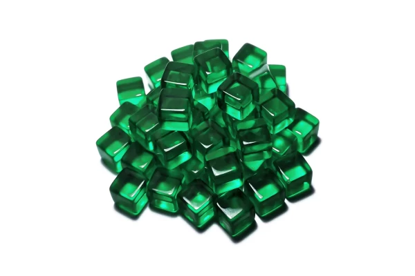 Green Acrylic Cube Tokens 10Mm