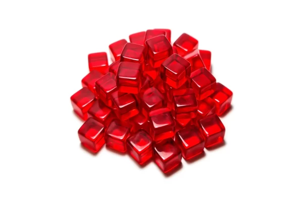 Red Acrylic Cube Tokens 10Mm
