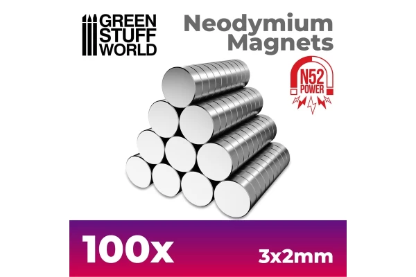 Neodymium Magnets 3X2Mm - 100 Units (N52)