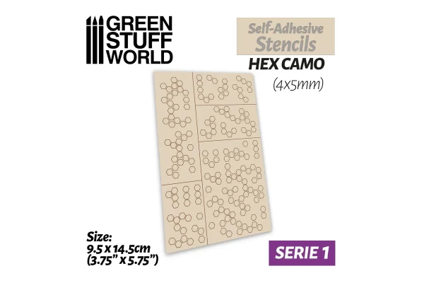 Self-Adhesive Stencils - Hex Camo