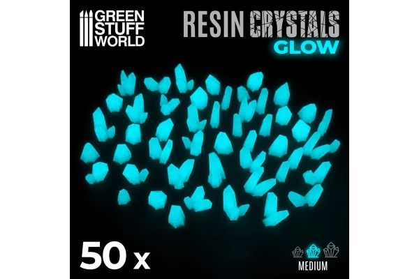 Aqua Turquoise Glow Resin Crystals - Medium