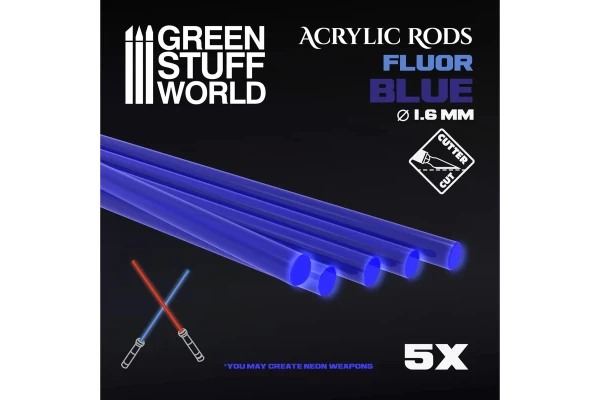 Acrylic Rods - Round 1.6 Mm Fluor Blue